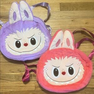 Labubu The Monsters Big Face Fluffy Backpack - New